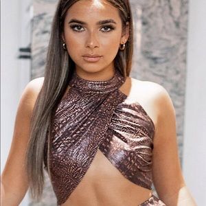 Open back halter top